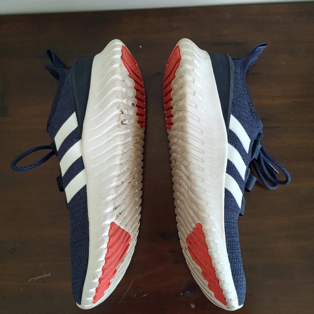 MEN'S ADIDAS KAPTIR  RUNNING SHOES Navy Blue And White Size 12
